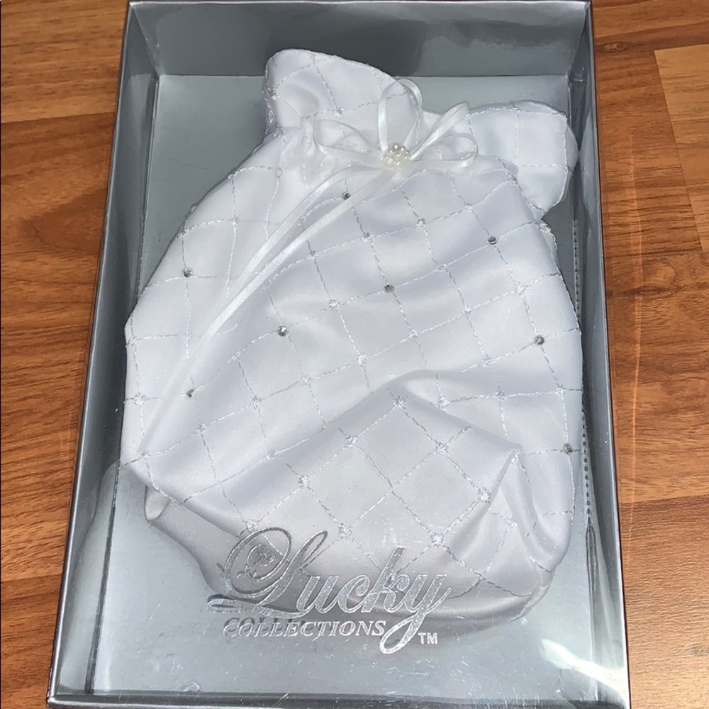 NWT Lucky Collections Satin Bridal Pouch Purse